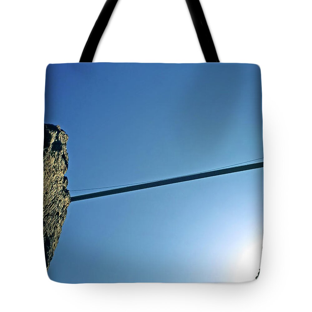 Suspension Bridge From Below Tote Bag featuring the photograph Royal Gorge Bridge by Sally Weigand
