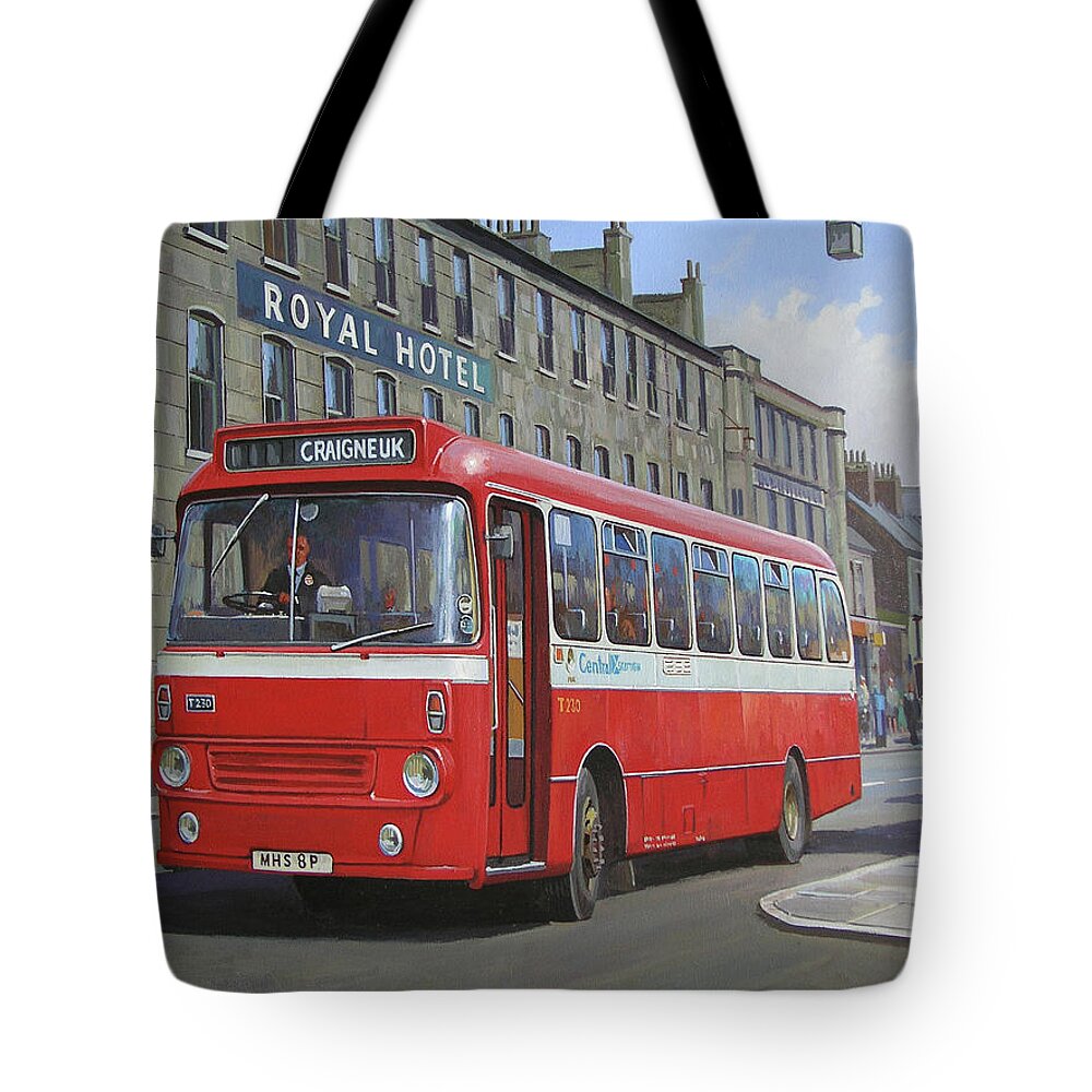 Coach Tote Bag featuring the painting Royal Hotel by Mike Jeffries