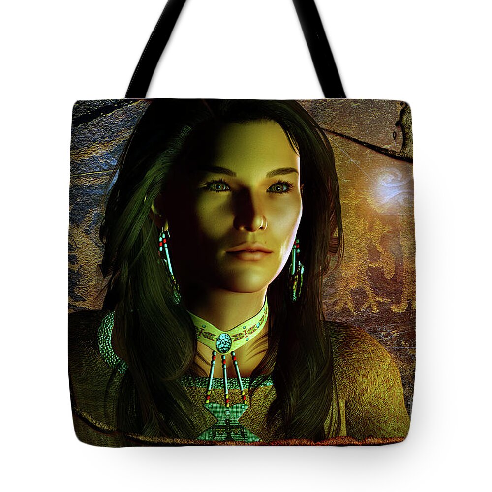 Native American Tote Bag featuring the digital art Rremembering The Ancestors by Shadowlea Is