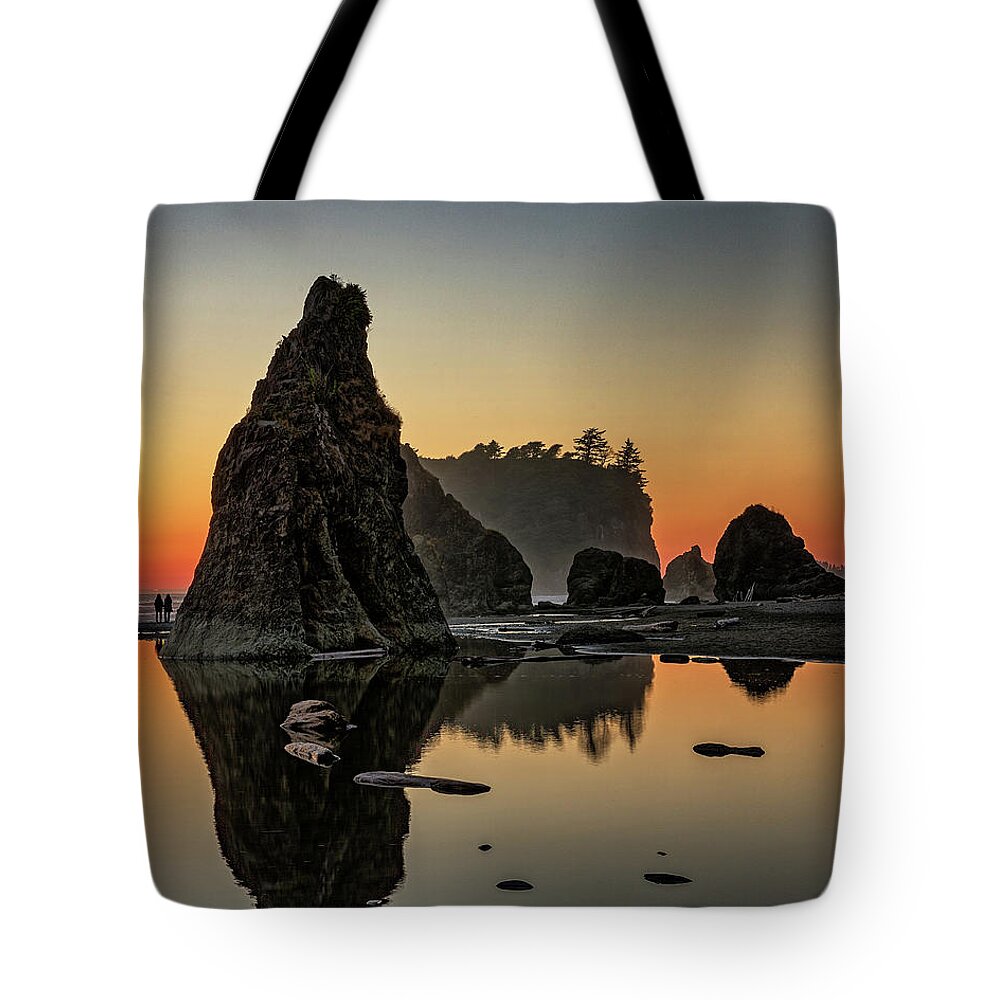 Olympic Peninsula Tote Bag featuring the photograph Ruby Beach at Sunset by Kyle Lee