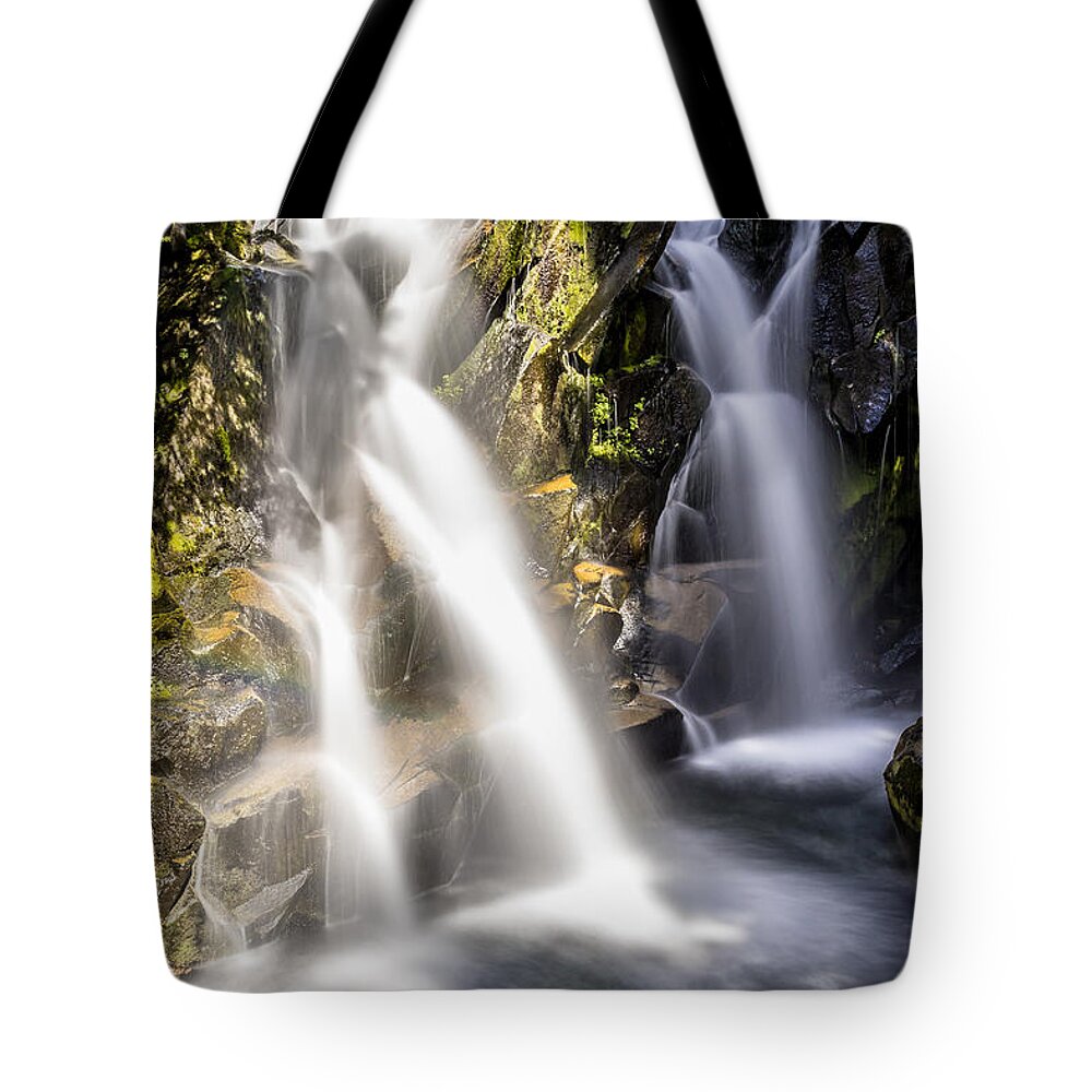 Mt Tote Bag featuring the photograph Ruby Creek Lower Falls MT Rainier by Rob Green