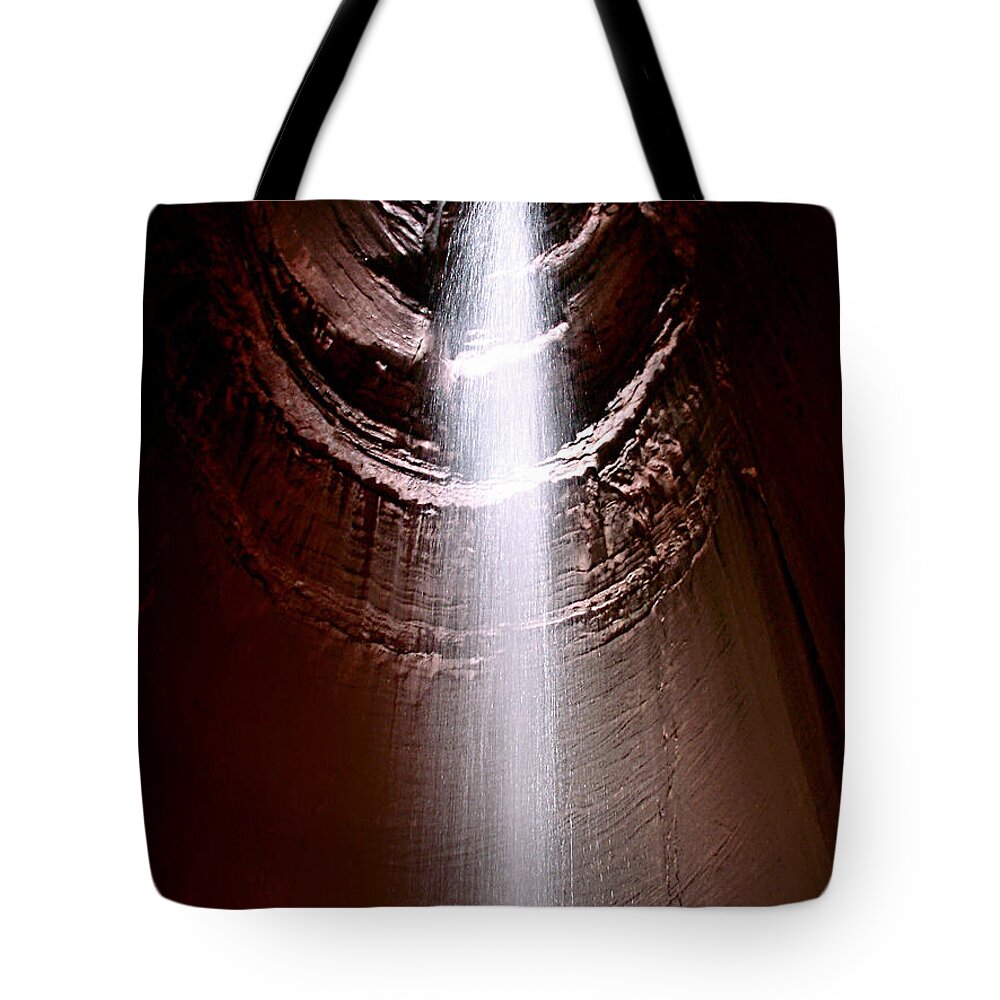 Dramatic Tote Bag featuring the photograph Ruby Falls by Debra Forand