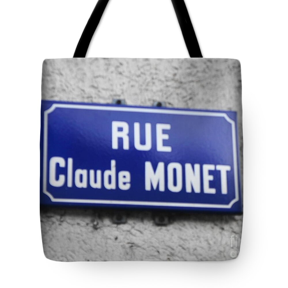 Rue Tote Bag featuring the photograph RUE Claude MONET by Therese Alcorn