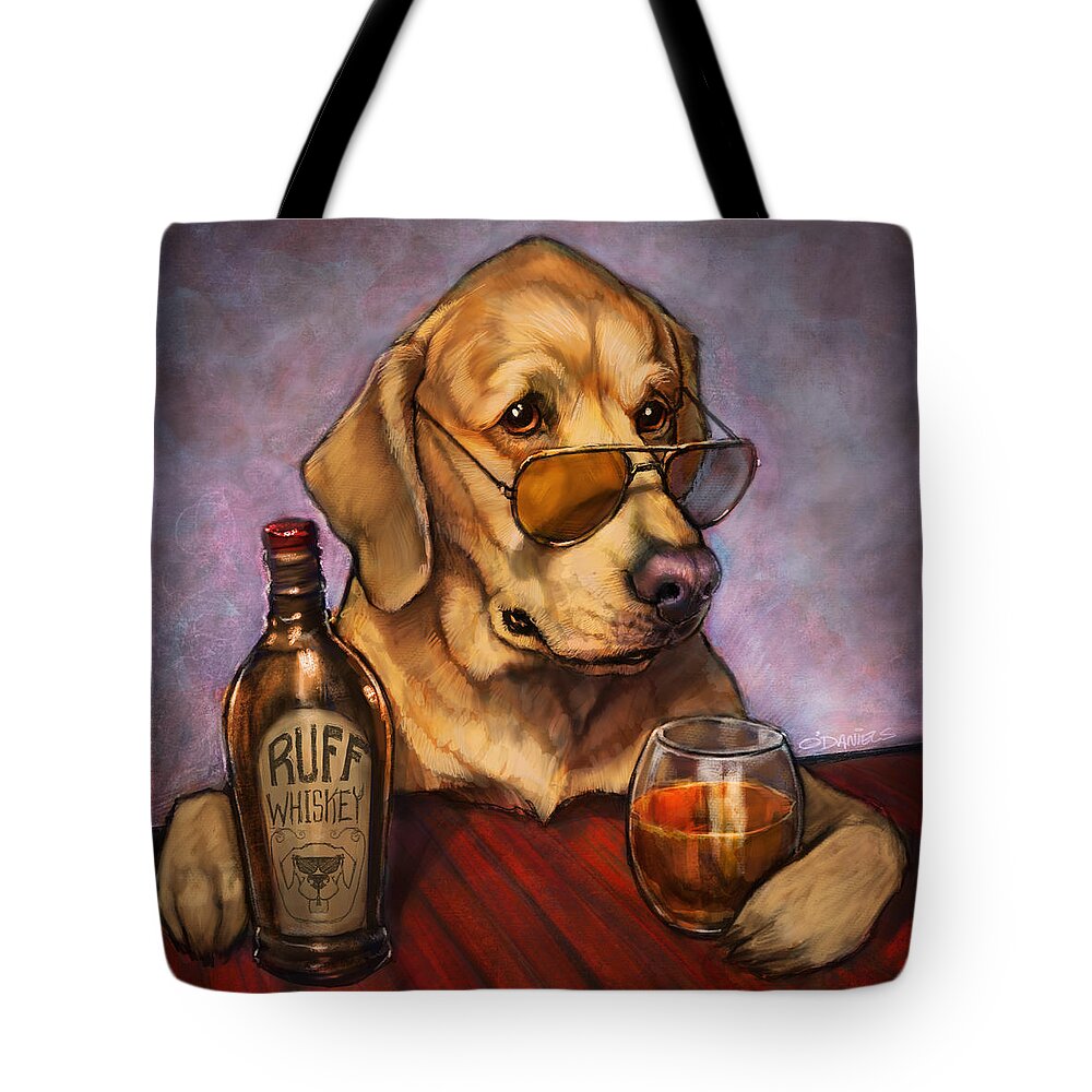 Goldenretriever Tote Bag featuring the painting Ruff Whiskey by Sean ODaniels