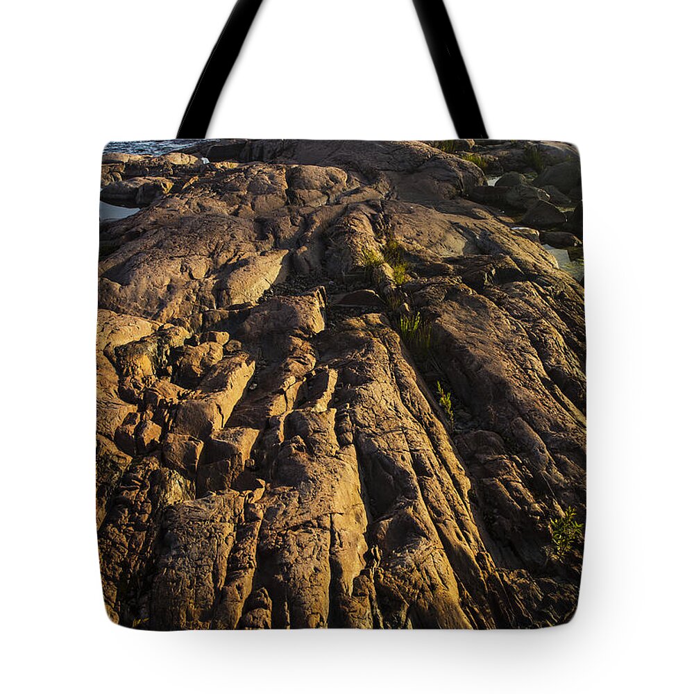 Killarney Provincial Park Tote Bag featuring the photograph Rugged Killarney Shoreline-4441 by Steve Somerville