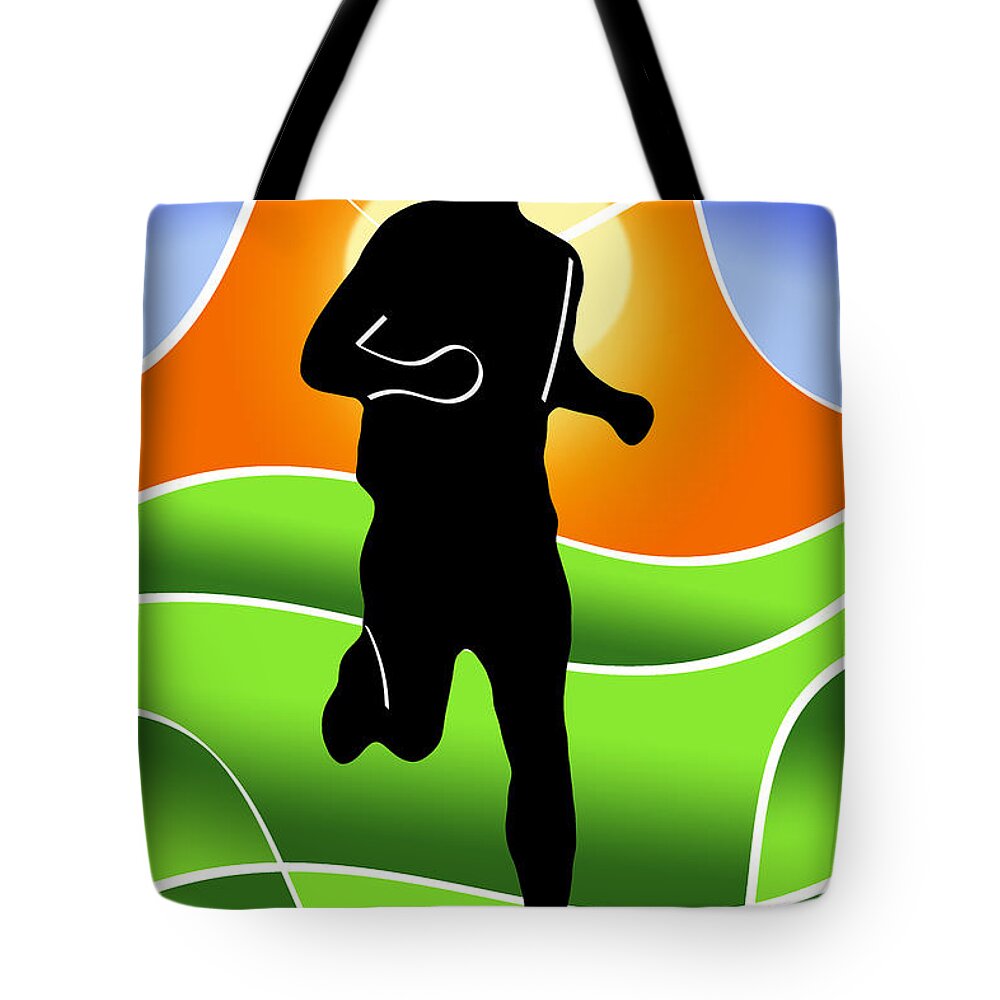 Run Tote Bag featuring the digital art Run by Stephen Younts