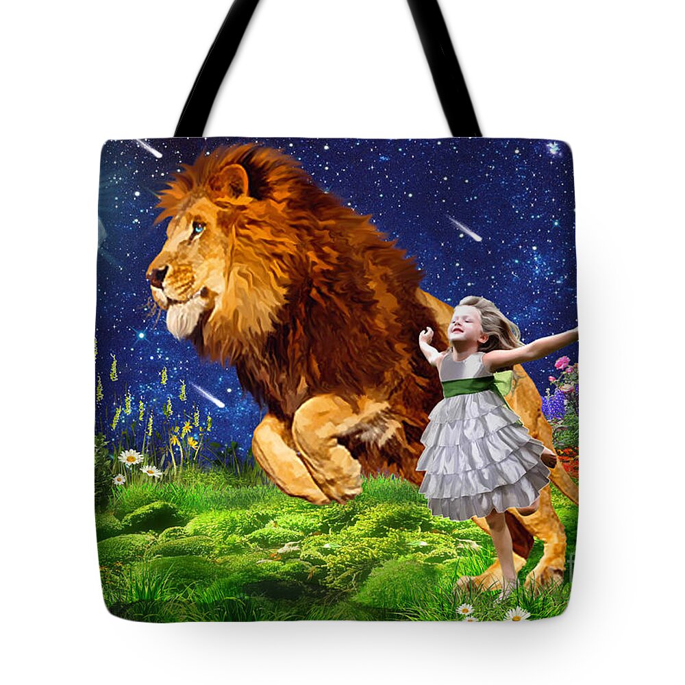 Lion Of Judah Tote Bag featuring the digital art Run the good race by Dolores Develde