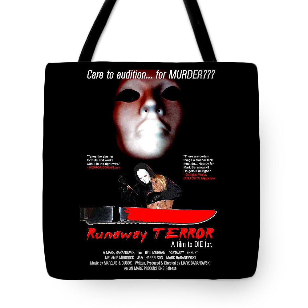 Movie Tote Bag featuring the digital art Runaway Terror Poster by Mark Baranowski