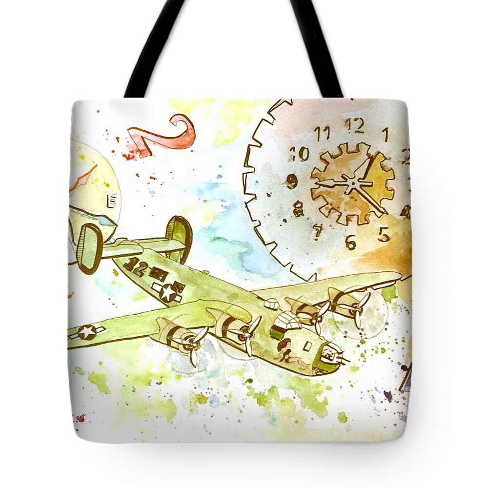 Time Tote Bag featuring the painting Running Out Of Time by Denise Tomasura