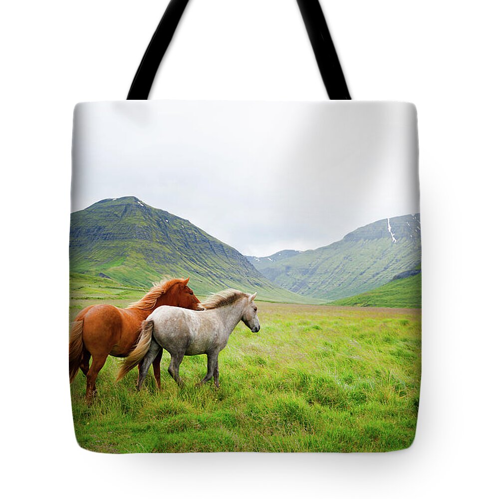Horses Tote Bag featuring the photograph Running Up That Hill by Philippe Sainte-Laudy