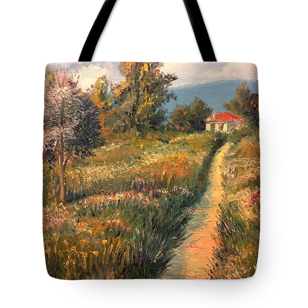 Cottage Tote Bag featuring the painting Rural Idyll by Vit Nasonov