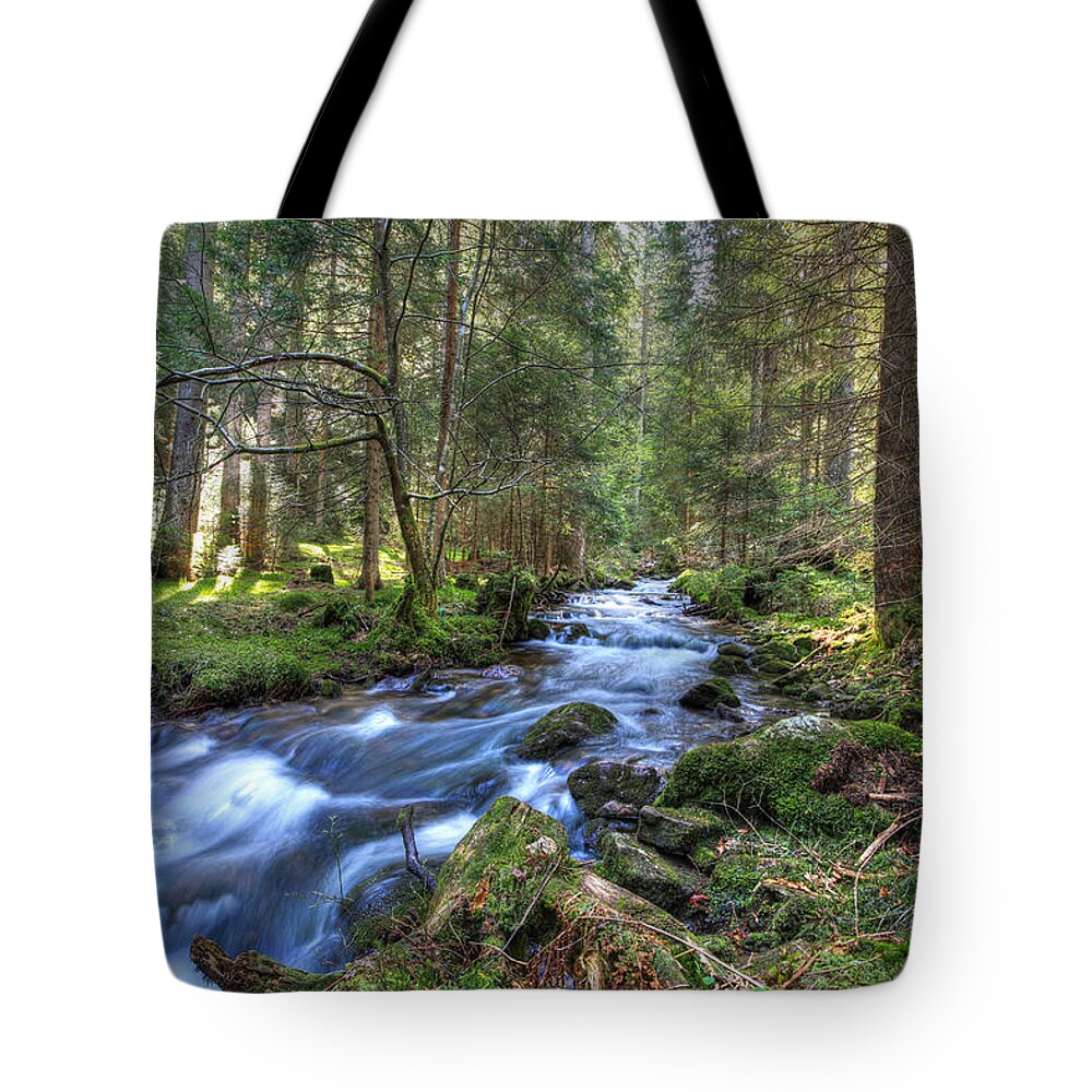 Mountain Tote Bag featuring the photograph Rushing Stream by Sean Allen