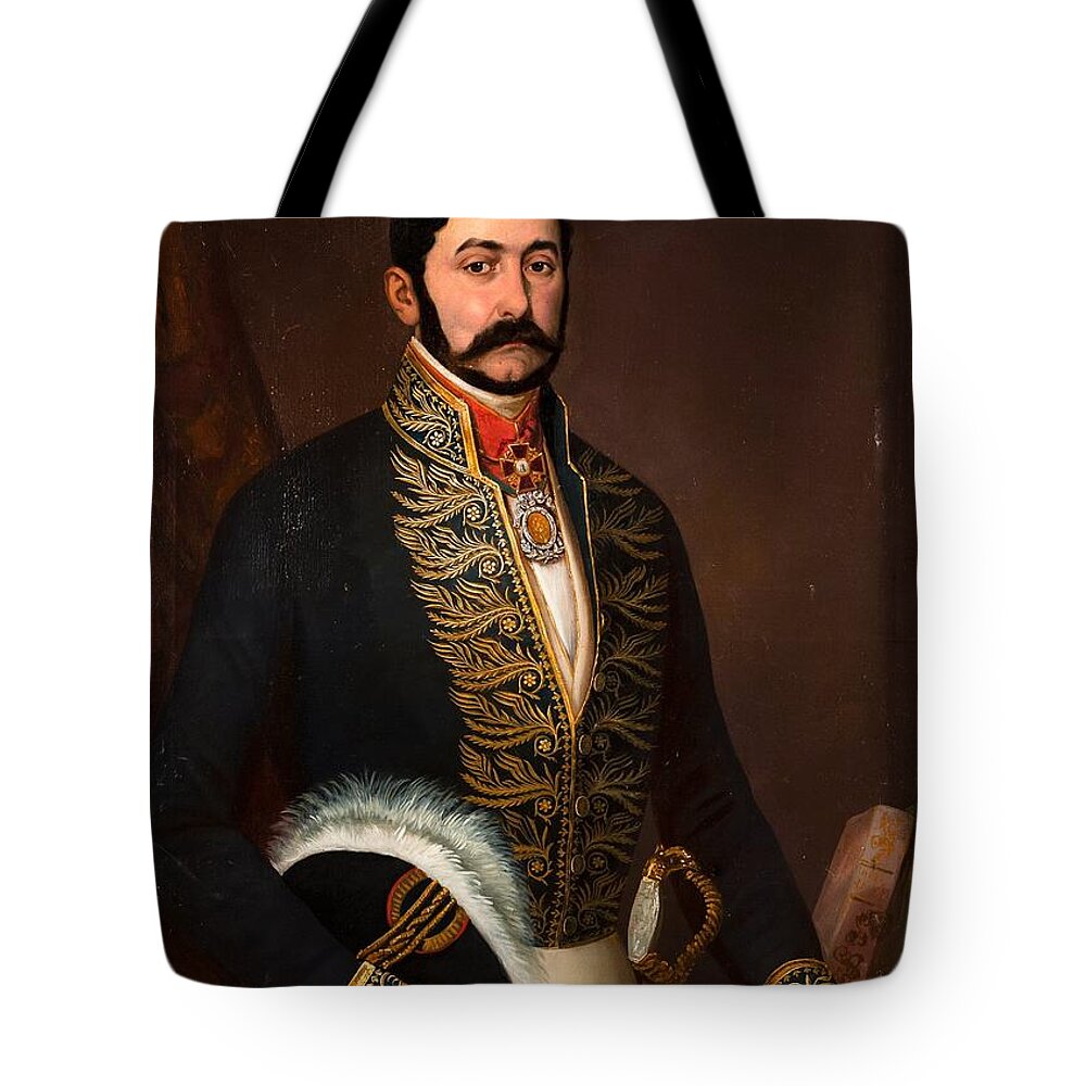 Russian Officer Tote Bag featuring the painting Russian Officer by MotionAge Designs