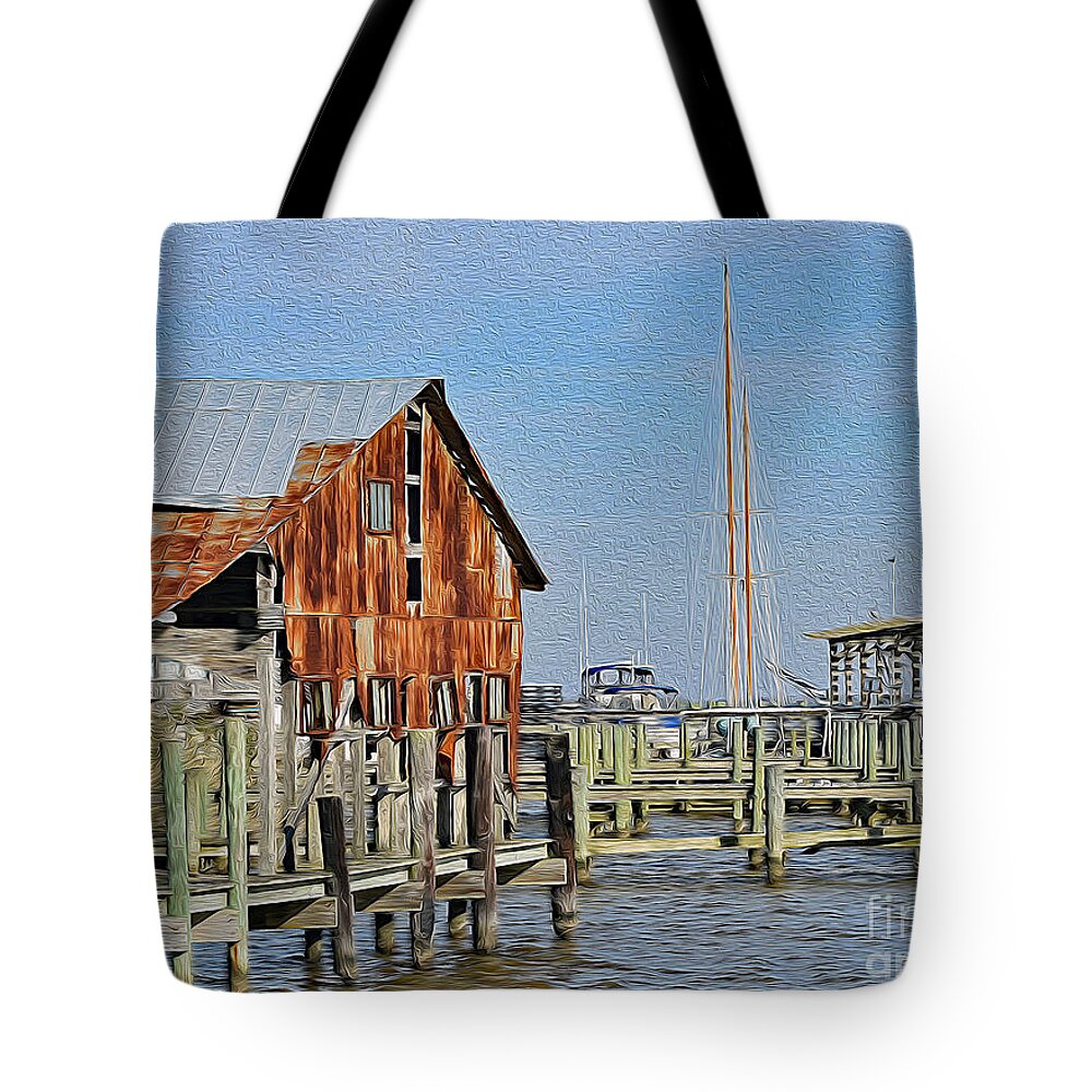 Art Tote Bag featuring the painting Rusted But Still Standing In Apalachicola by DB Hayes