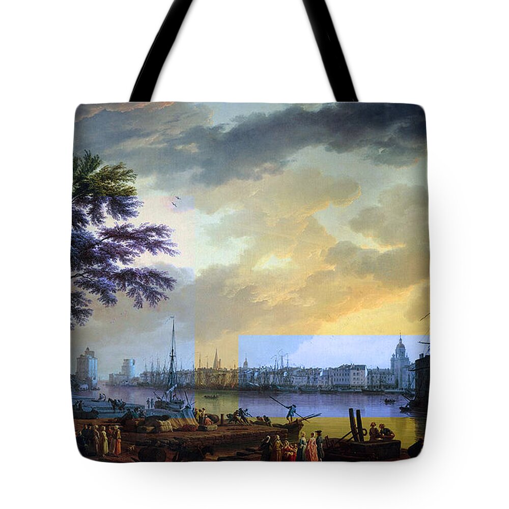 Abstract In The Living Room Tote Bag featuring the digital art Rustic 10 Vernet by David Bridburg
