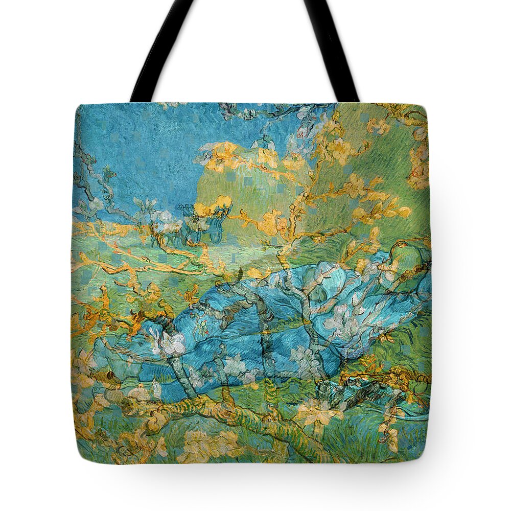 Post Modern Tote Bag featuring the digital art Rustic 6 van Gogh by David Bridburg