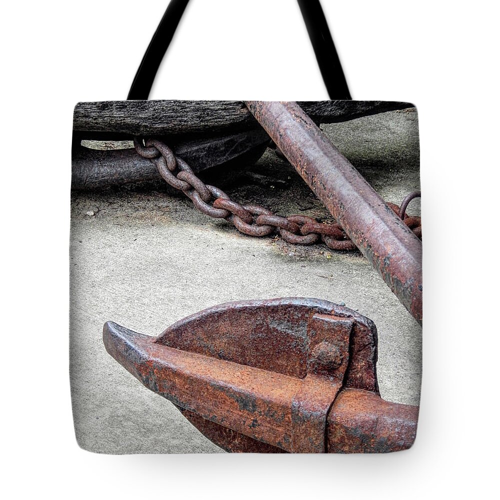 University Of Michigan Tote Bag featuring the photograph Rustic Anchor by Phil Perkins