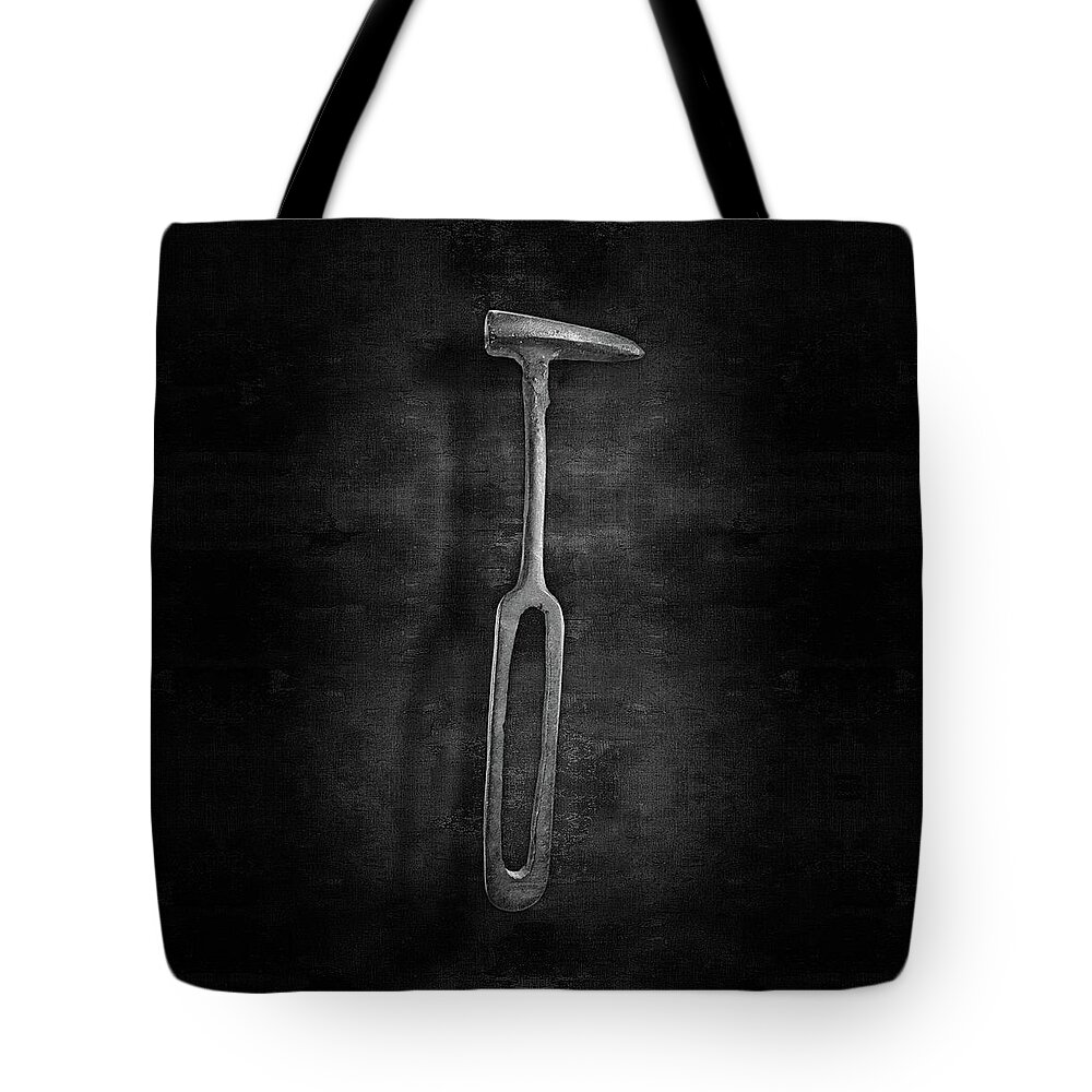 Antique Tote Bag featuring the photograph Rustic Hammer in BW by YoPedro