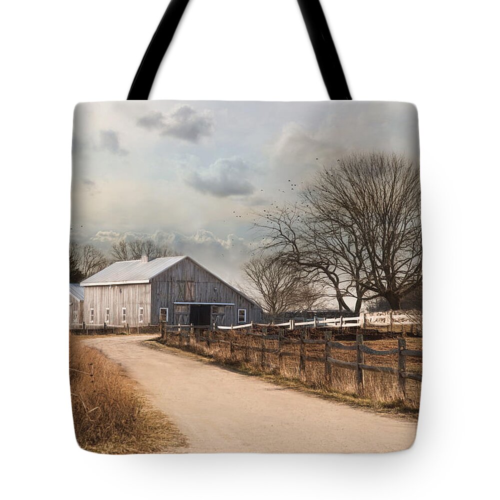 Farm Tote Bag featuring the photograph Rustic Lane by Robin-Lee Vieira