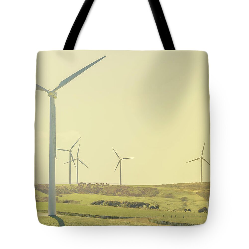 Windmill Tote Bag featuring the photograph Rustic renewables by Jorgo Photography
