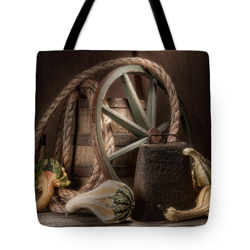 Gourd Tote Bag featuring the photograph Rustic Still Life by Tom Mc Nemar