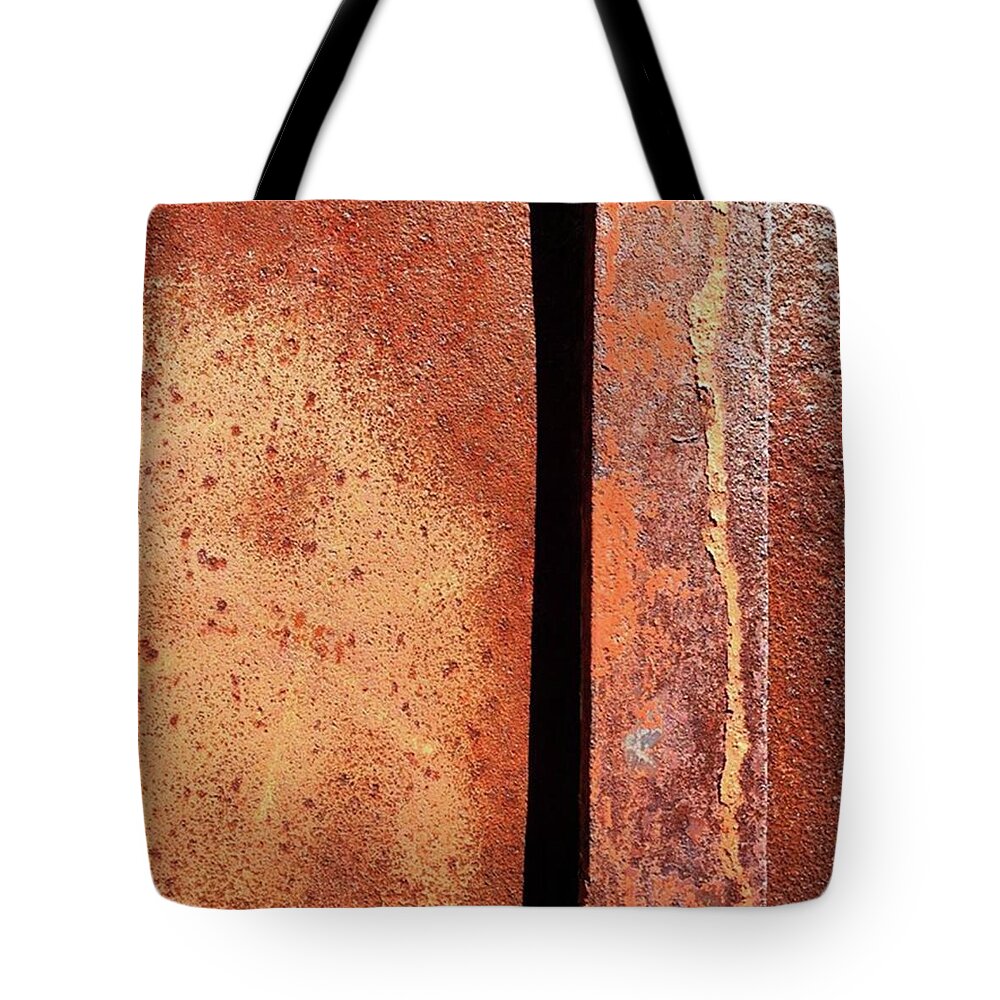 Urban Tote Bag featuring the photograph Rusty Door. #rust #rusty #rustydoor by Ginger Oppenheimer