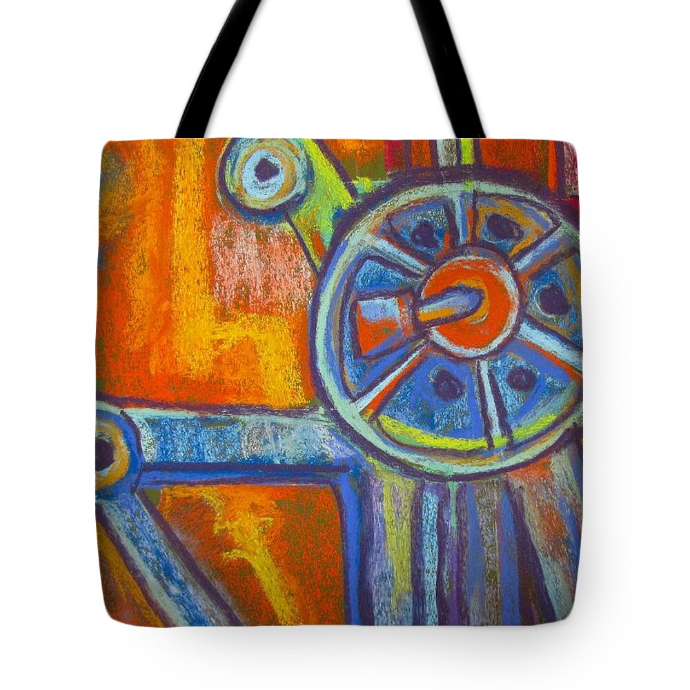 Abstract Tote Bag featuring the pastel Rusty Parts by Barbara O'Toole