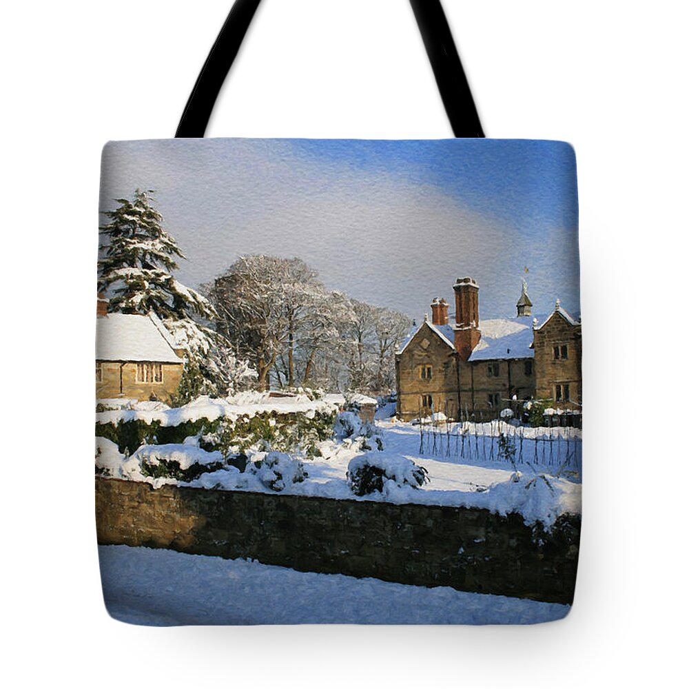 Sackville College Tote Bag featuring the digital art Sackville College in Winter by Julian Perry