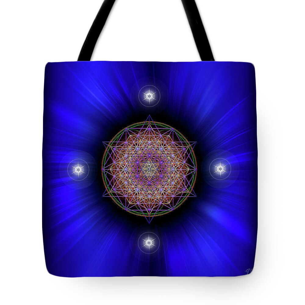 Endre Tote Bag featuring the digital art Sacred Geometry 583 by Endre Balogh