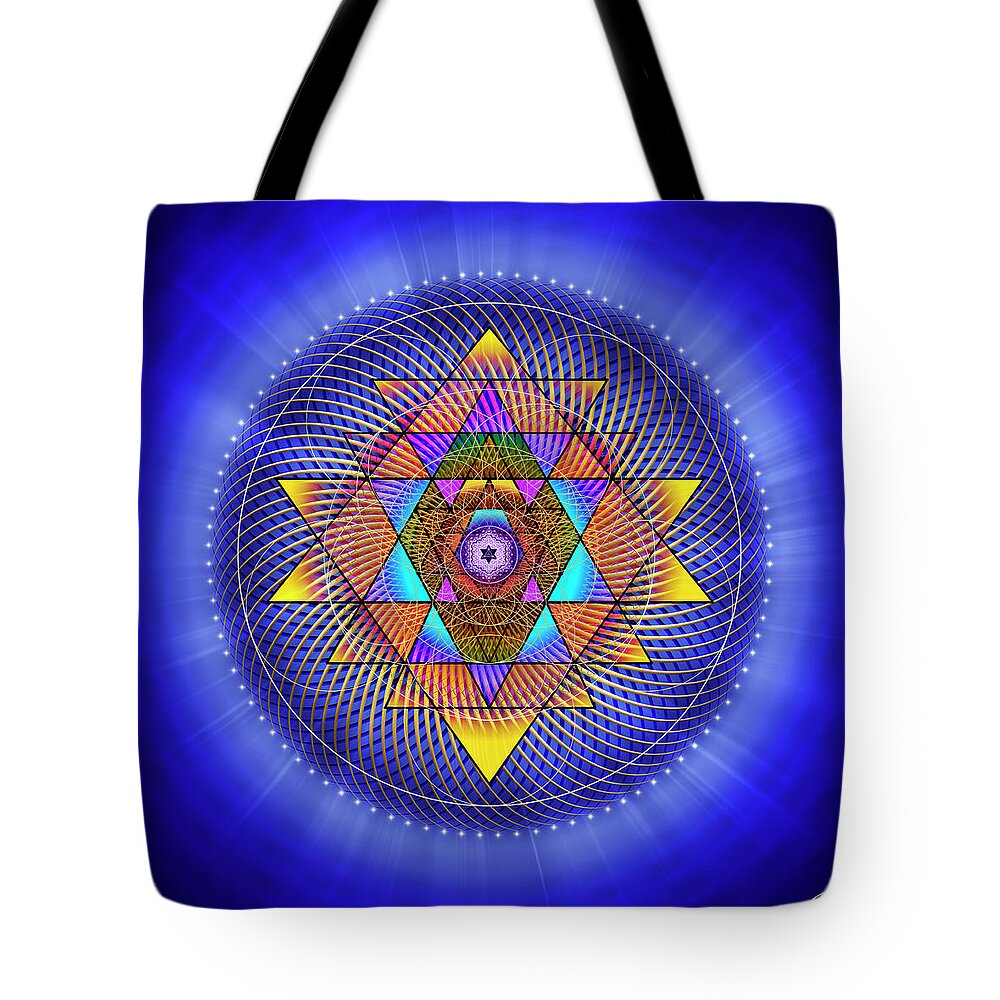 Endre Tote Bag featuring the digital art Sacred Geometry 705 by Endre Balogh
