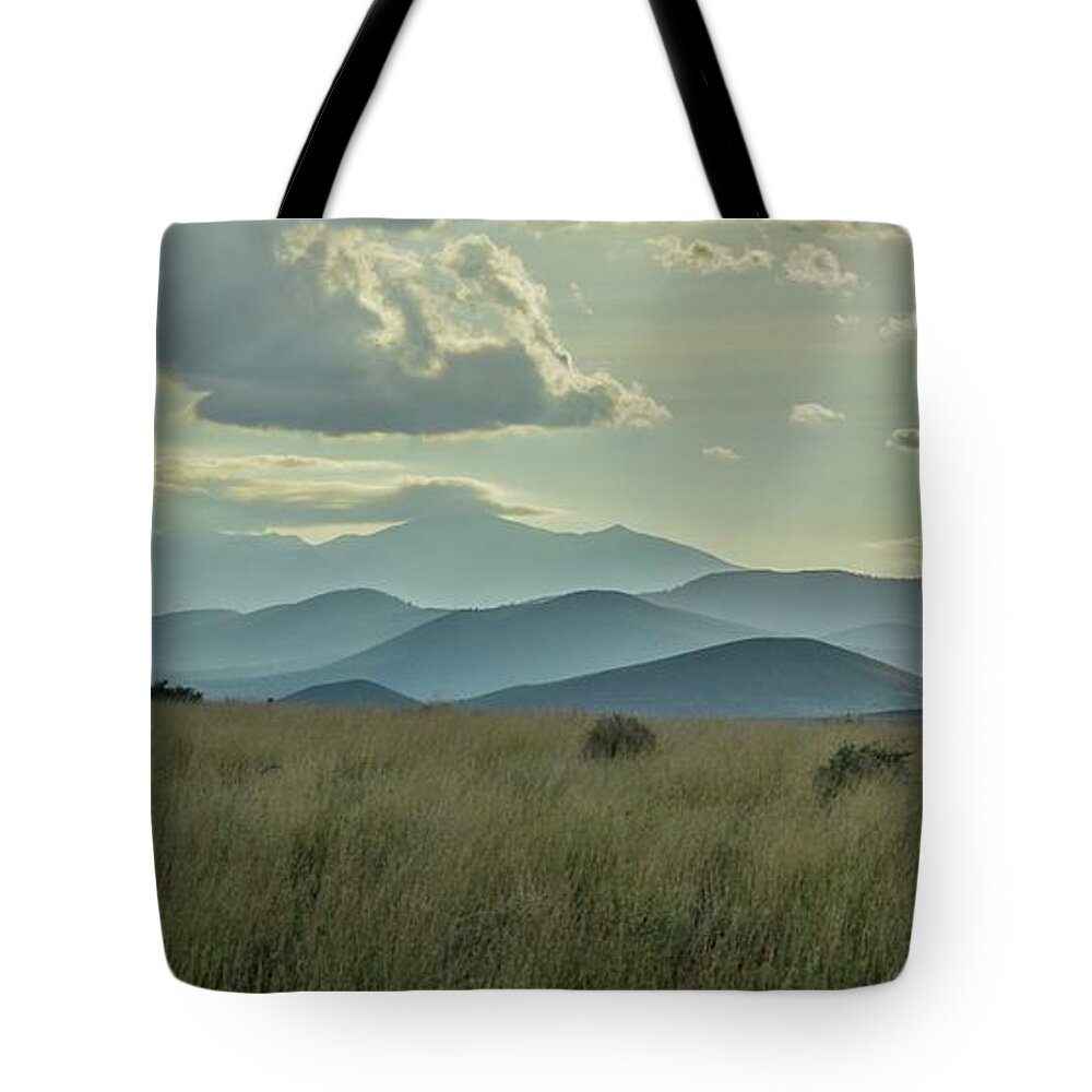 Humphreys Peak Tote Bag featuring the photograph Sacred Mountain by Gaelyn Olmsted
