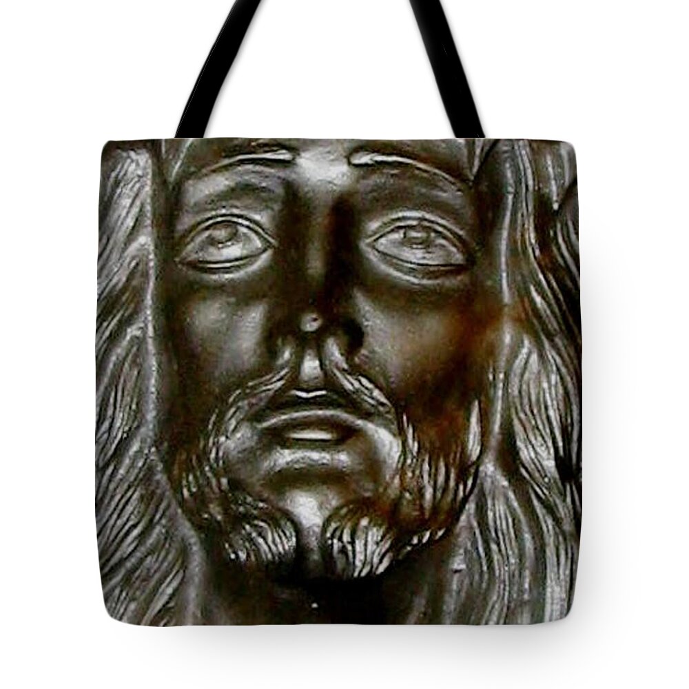 Christ Tote Bag featuring the photograph Sacrifice by Maria Urso