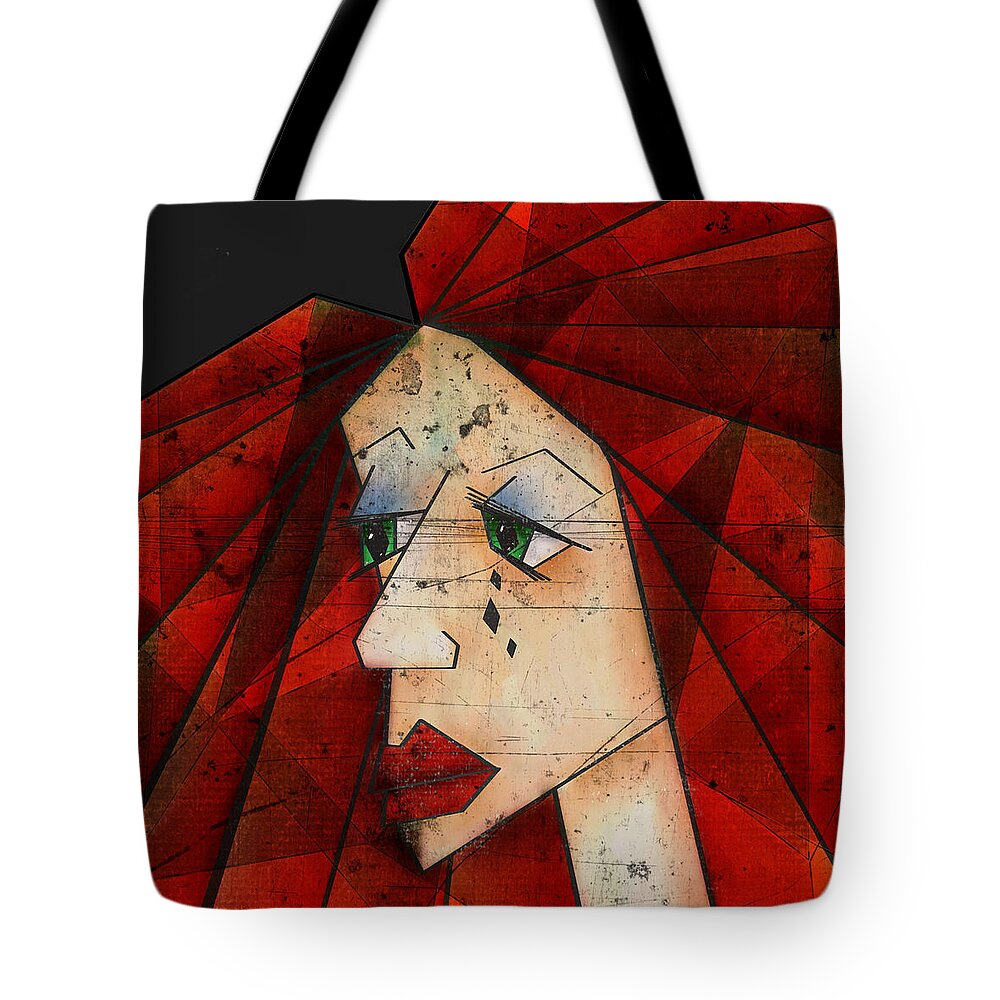 Abstract Tote Bag featuring the painting Sadness by Brenda Bryant