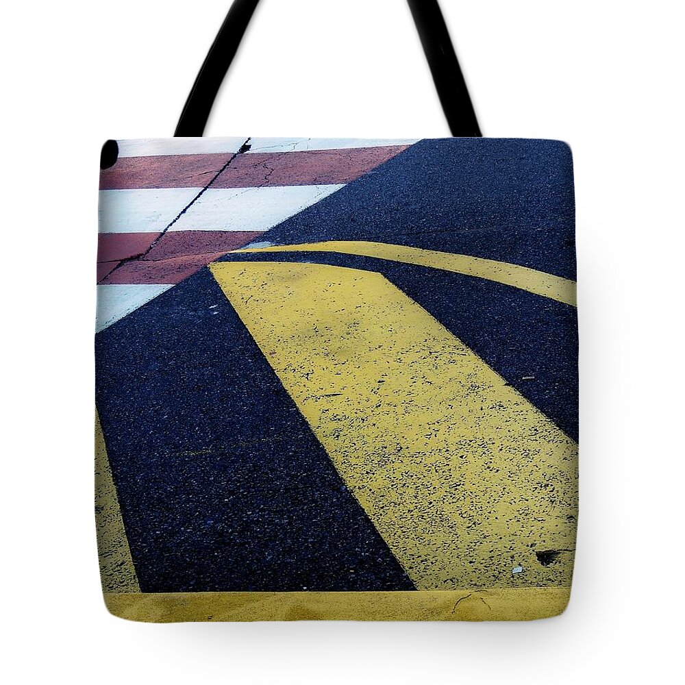 Urban Abstract Tote Bag featuring the photograph Safe Crossing by Denise Clark