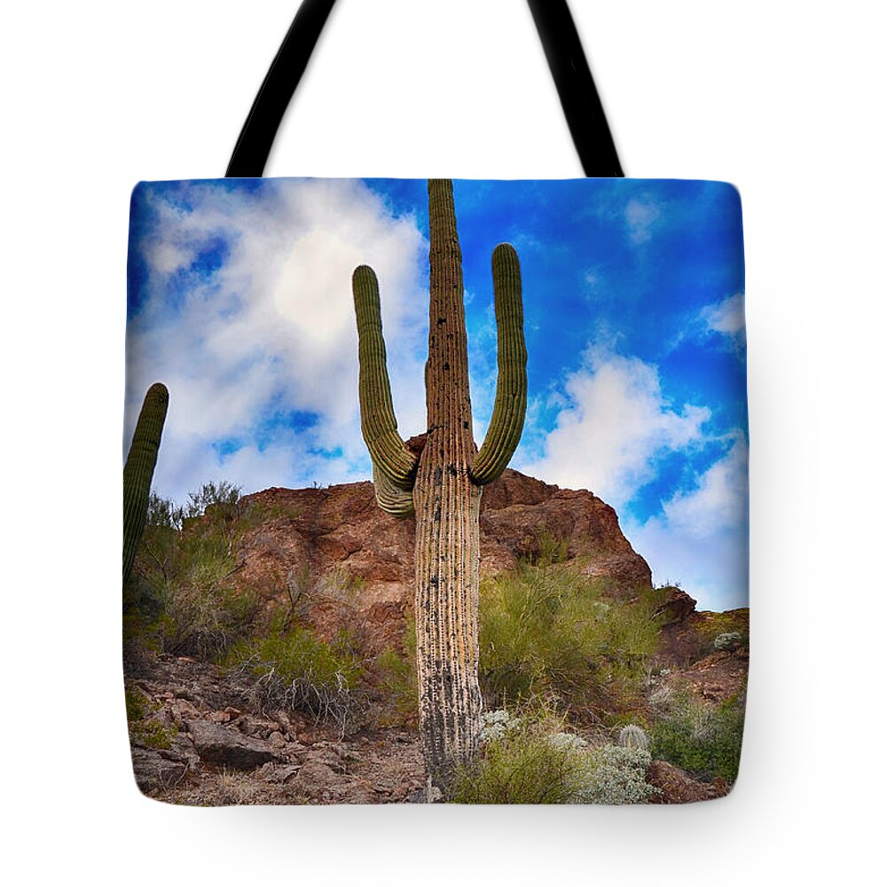 Sonoran Tote Bag featuring the photograph Saguaro Cactus by Donna Greene