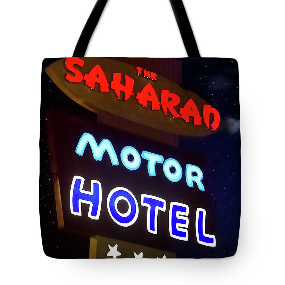 Saharan Motor Hotel Tote Bag featuring the photograph Saharan Motor Hotel by Mark Andrew Thomas