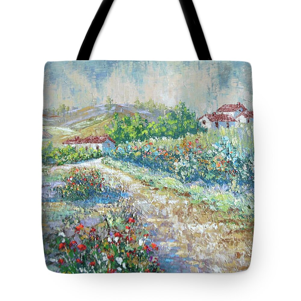 Provence Tote Bag featuring the painting Saignon by Frederic Payet