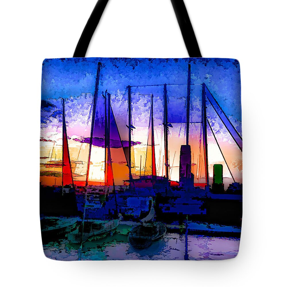 Marina Tote Bag featuring the photograph Sailboats at Rest by Susan Eileen Evans