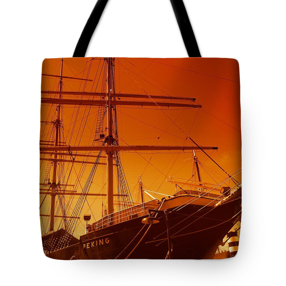 Ocean Tote Bag featuring the photograph Sailin out of here by Julie Lueders 