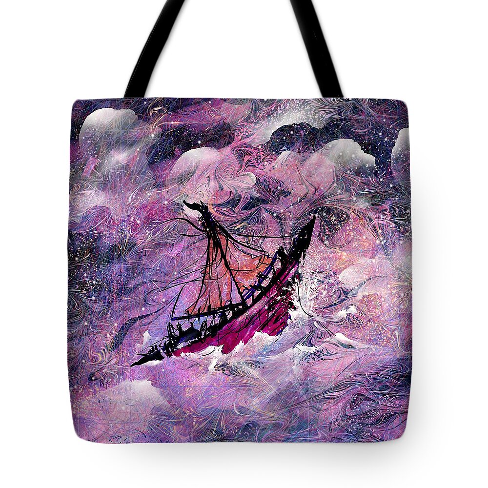 Abstract Tote Bag featuring the digital art Sailing the Heavens by William Russell Nowicki