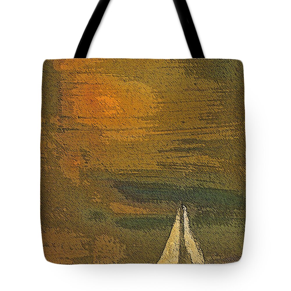 Paintings Tote Bag featuring the painting Sailing the Julianna by Julie Lueders 