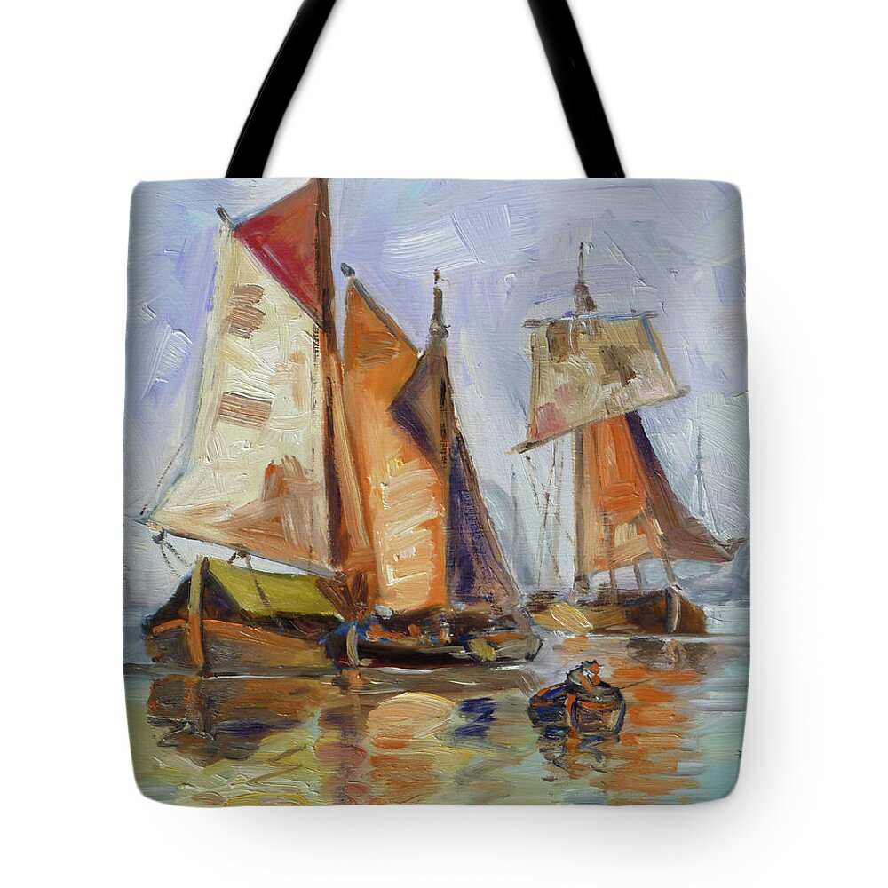 Sails Tote Bag featuring the painting Sails 7 by Irek Szelag