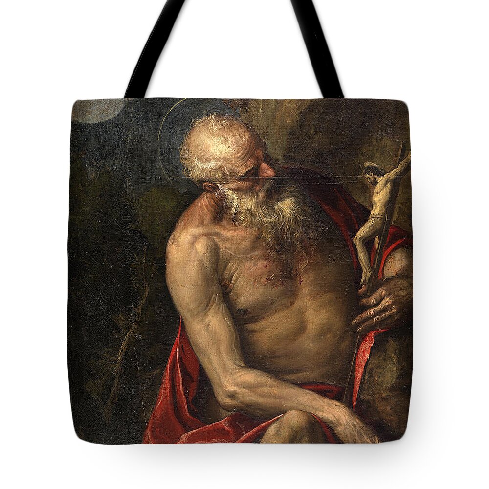 Paolo Veronese Tote Bag featuring the painting Saint Jerome meditating by Paolo Veronese