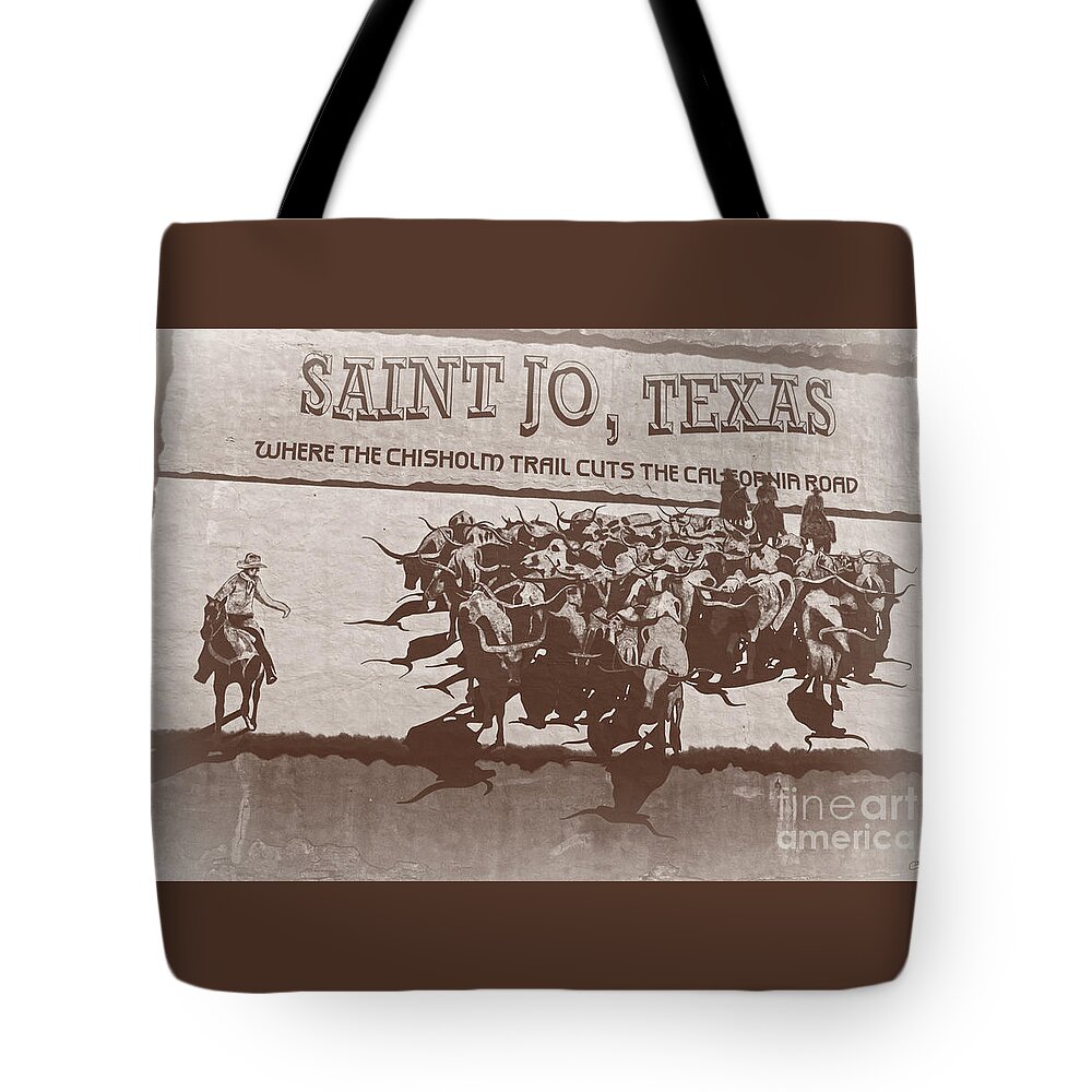 Saint Jo Texas Tote Bag featuring the photograph Saint Jo Texas by Imagery by Charly