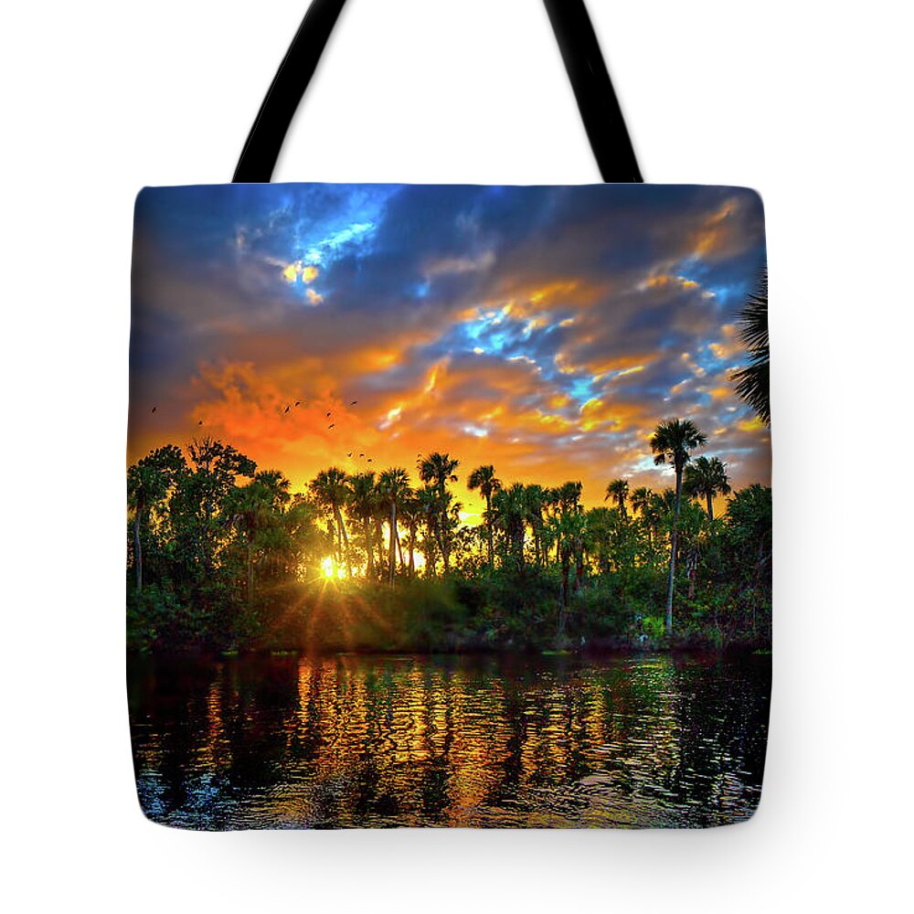 Saint Lucie River Tote Bag featuring the photograph Saint Lucie River Sunset by Mark Andrew Thomas