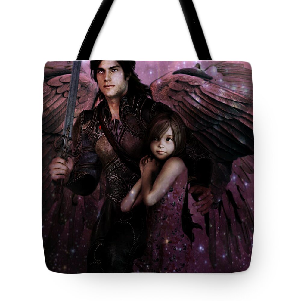 Saint Michael Tote Bag featuring the painting Saint Michael The Protector by Suzanne Silvir