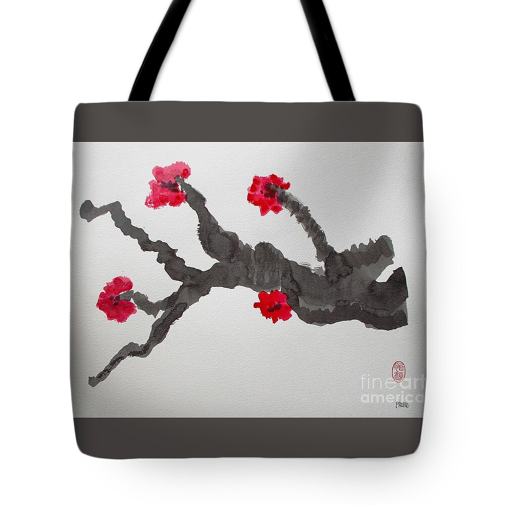 Original Tote Bag featuring the painting Sakura no jikan II by Thea Recuerdo