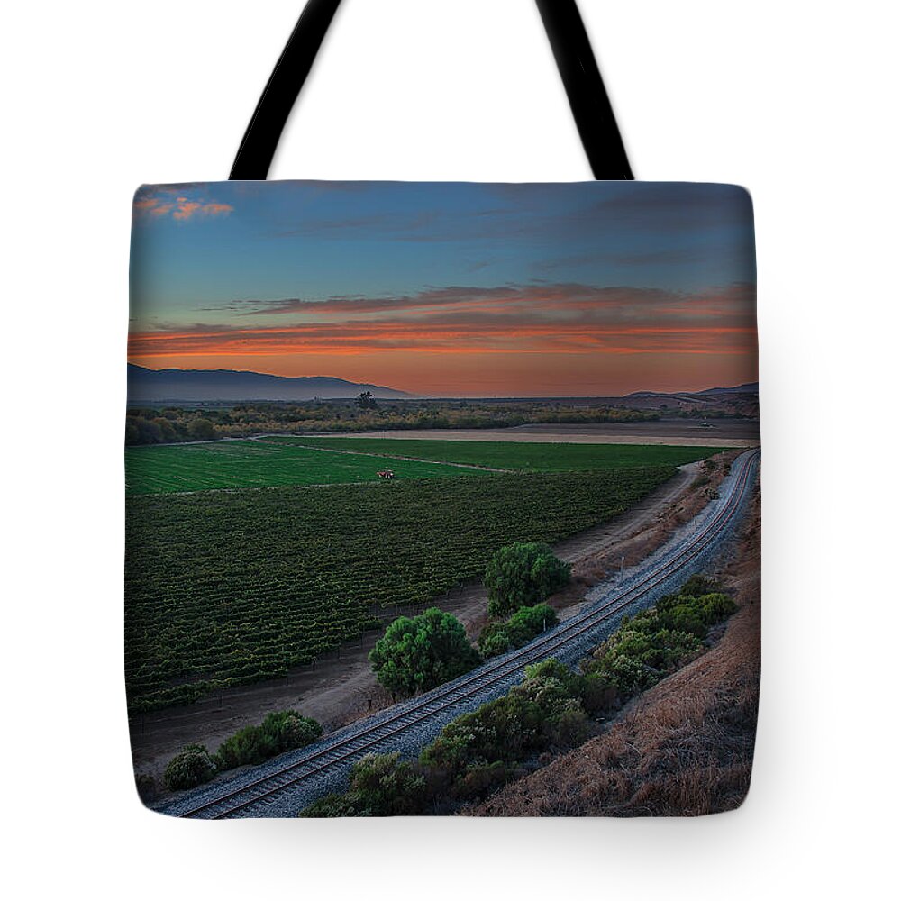 Central California Coast Tote Bag featuring the photograph Salinas Valley At Sunset by Bill Roberts