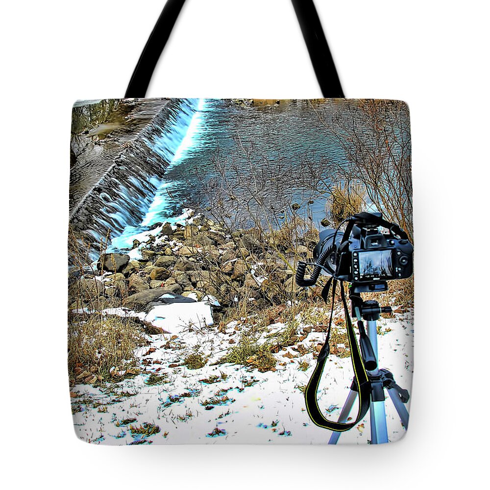 Saline Tote Bag featuring the photograph Saline River Winter Landscape by Pat Cook