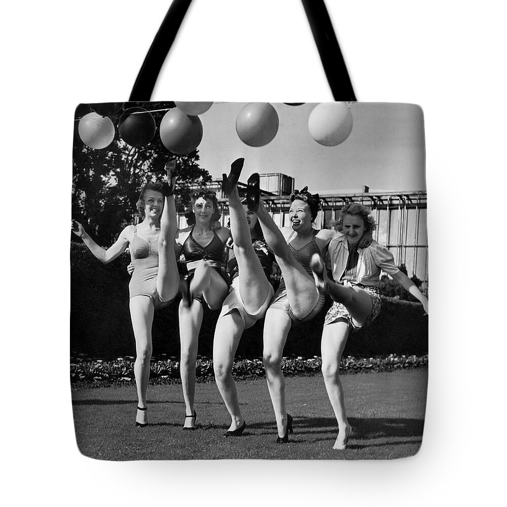 1930s Tote Bag featuring the photograph Sally Rand's Entertainers by Underwood Archives
